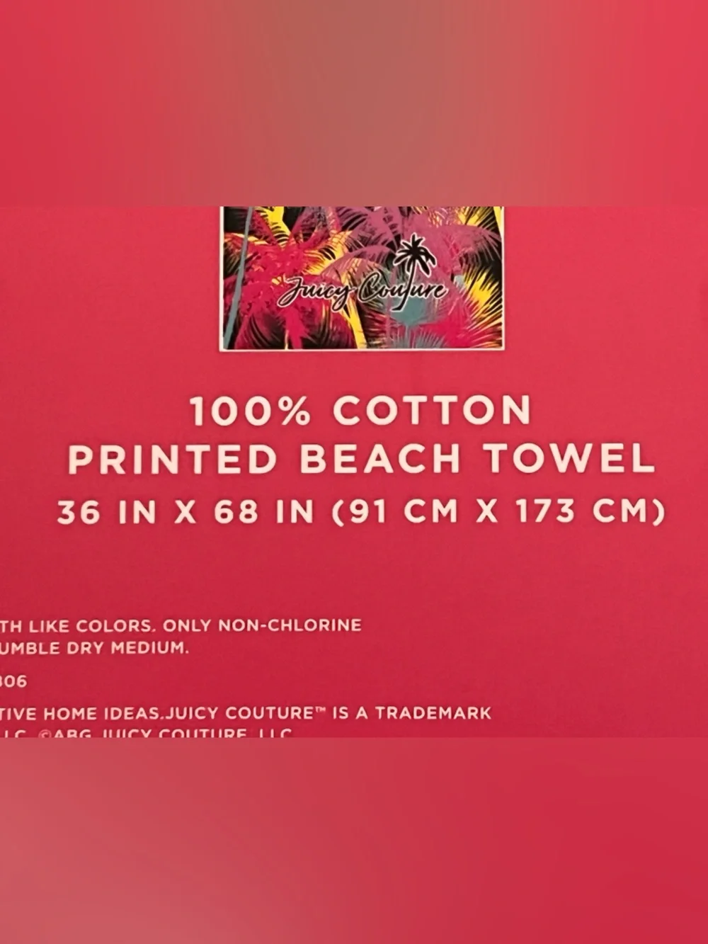 Juicy Couture Colorful Palm Trees Beach Towel